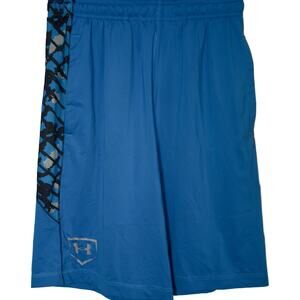 Under Armour Loose Fit Tech Vent Shorts Blue/Camo/Silver Baseball Youth Small